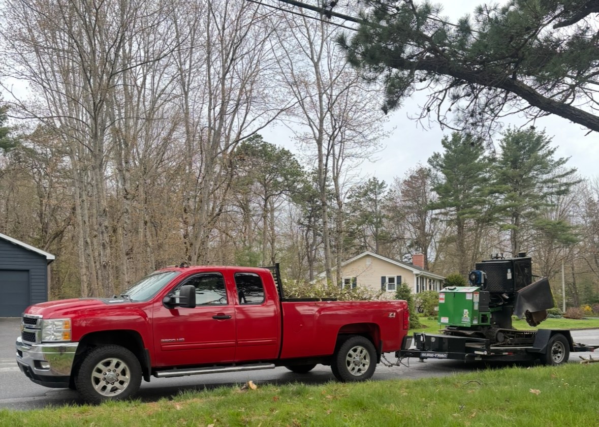 Maine Roots truck and grinder trailer, ready to roll to the next job